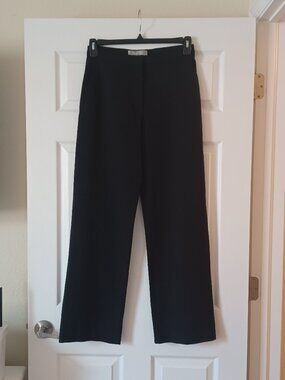 EUC MaxMara Black High Waist Straight Leg Stretch Wool Pants Size 6